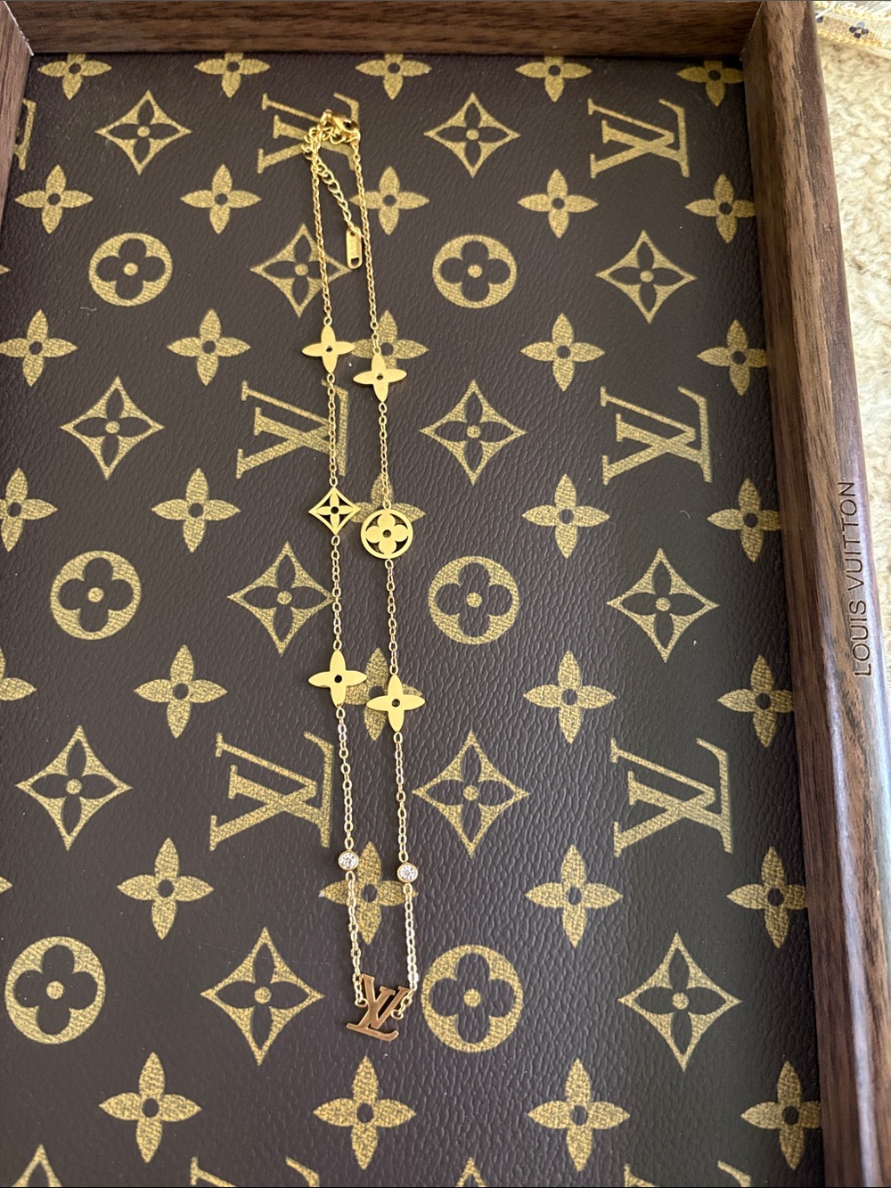 Gold-Tone Floral Motif Necklace